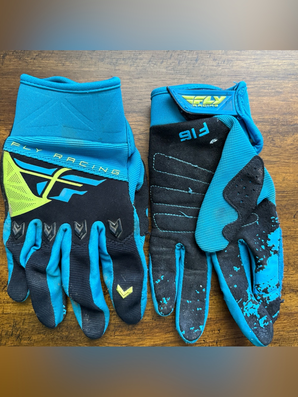 Fly Racing Blue & Lime MTB/ Motocross Gloves size 7-xs